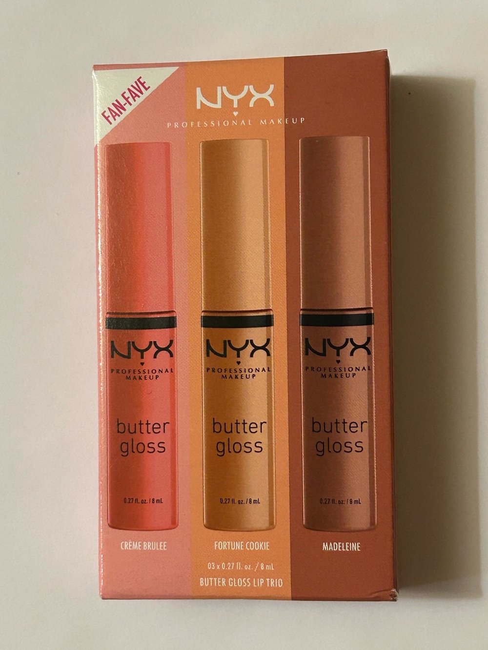 NYX Butter Gloss Lip Trio – Pink, Nude, Brown Shades